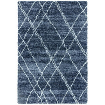 Alto AL01 Modern Moroccan Berber Soft Plush Boho Shaggy Blue/Cream Rug-Asiatic Carpets-Rug Love - The Most Loved Rug Store